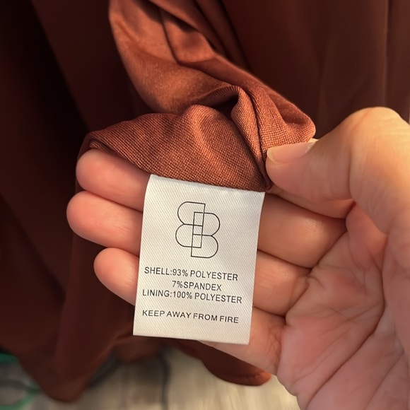 Baltic Born Krystal Satin Wrap Gown in Dark Clove Size Small - Picture 5 of 5